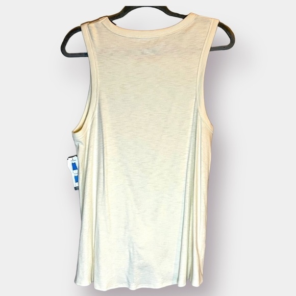 Women’s Cream Tank Top with Front Knot - Picture 2 of 4